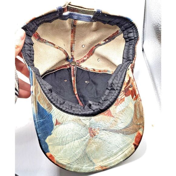 Beautiful Unique Genuine Leather Floral Baseball Cap - Picture 3 of 4